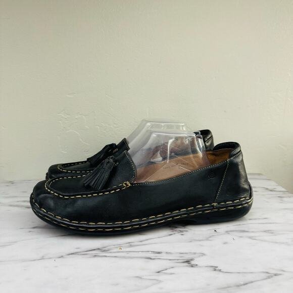 Born Magnolia Black Leather Slip On Loafer Women’s Size 11 - Picture 1 of 10